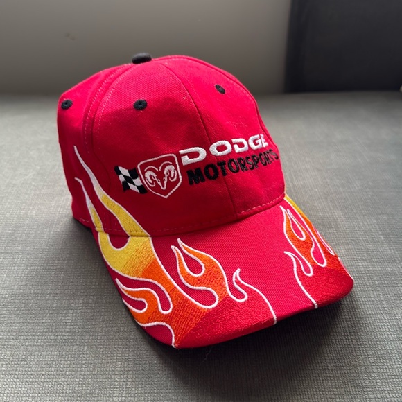 Vintage Dodge Racing Hat / Valcro / Flames - Picture 2 of 7